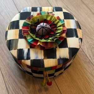 Mackenzie-Childs Courtly Check Round Jewelry Box
